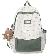 2025 Cute Preppy Bag Floral Printed Kawaii Backpack Cottagecore Aesthetic Backpack Laptop Daypack...