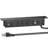Under Desk Power Strip with 20W USB C, QBA 8-in-1 Desk Outlet Station, 4 AC Outlets, 2 USB-C, 2 U...