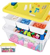 TERGOO 17QT Multipurpose Plastic Storage Box with Baseplate Lid, Stackable Craft Organizers and S...