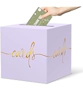 CINSOEN Light Purple Card Box with Gold Foil Design - Birthday, Wedding, Party, Graduation &amp; Baby...