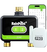 RainPoint WiFi Water Timer for Garden Hose with Brass Inlet &amp; Outlet, 2-Zone Smart Hose Timer, Wi...