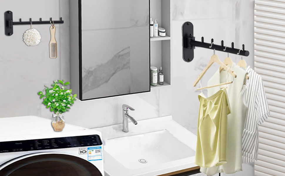 Folding clothes hanger rack