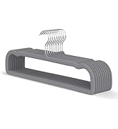 MLKJHHI Gray Velvet Hangers 20 Pack, Slim Space Saving Pants Hangers for Closet Organizer, Rotati...