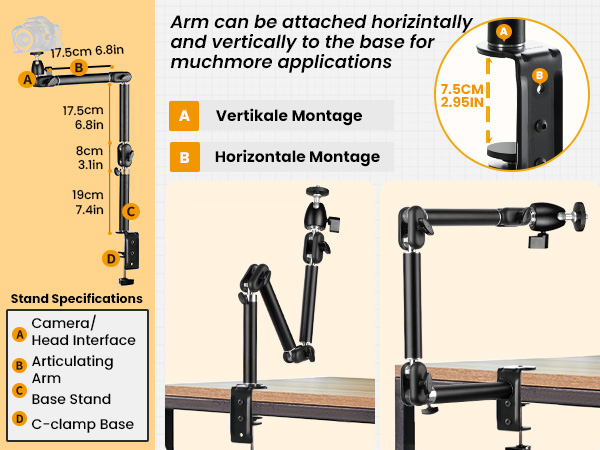 Camera arm Camera desk mount