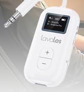 SafeFly Dual Premium Bluetooth 5.3 Transmitter Bluetooth Adapter w/Screen for AirPods or Wireless...