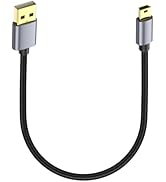JSADZKJ Mini USB Data Cable,USB A 2.0 to USB Mini Extension Cable USB Mini B Nylon Braided Chargi...