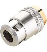 Hromee Lock On Air Chuck for Large Bore Valve, Heavy Duty Closed Flow Tire Chuck, 1/4" FNPT for T...