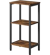 Asgolion Small Side Table, Tall End Table with Adjustable Shelf, Accent Table Stand for Home Deco...