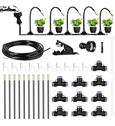 Mist Cooling Automatic Irrigation System-Misting System 33FT Misting Line &amp; 10 Brass Misting Nozz...