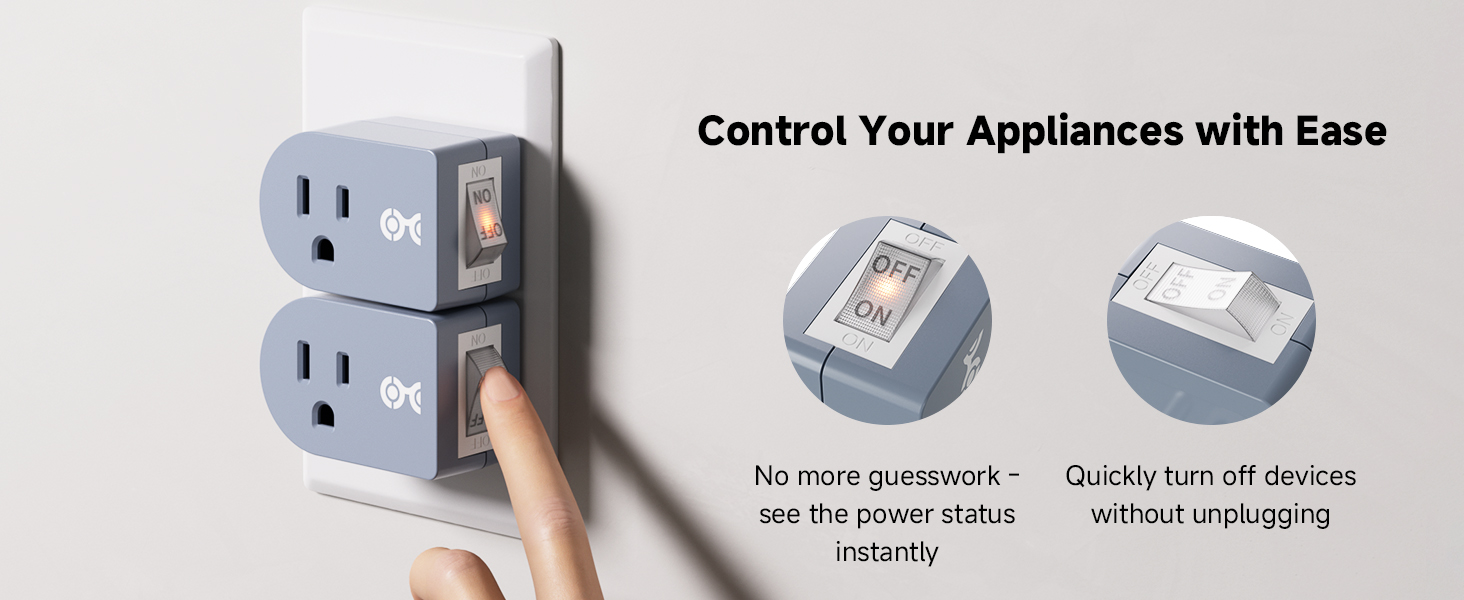 Power-off indicator for easy monitoring of outlet switch status