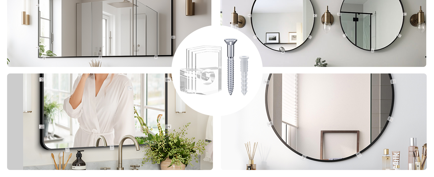 Clear mirror holder clips