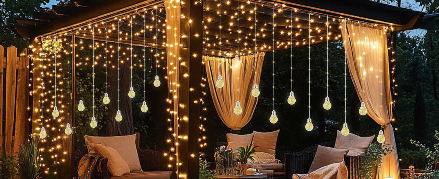 wishing ball curtain lights for patio decor