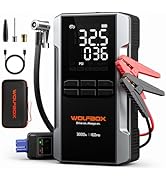 WOLFBOX 3000A Jump Starter with Air Compressor, 16000mAh&amp;160PSI Portable Car Battery Jump Starter...