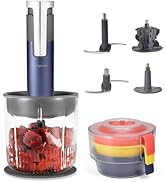 GATGOODS Cordless Food Processor for Dicing, Mincing, Puree &amp; Whisking, BPA Free, Rechargeable El...