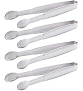 HINMAY Mini Serving Tongs 5-Inch Stainless Steel Small Appetizer Tongs, Set of 4