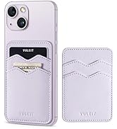 VULKIT Stick on Card Holder Compatible for iphone Leather Cell Phone Wallet Credit Card Case Stro...