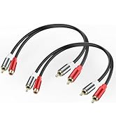 JSADZJK 2 RCA Adapter Cable 2 RCA Male to 2 RCA Female Stereo Audio Cable Gold-Plated Dual RCA Re...