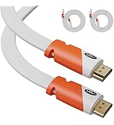 Ultra Clarity Cables Flat HDMI Cable 10 ft - 2 Pack - High Speed HDMI Cord - Supports, 4K Video, ...