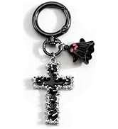 SHTALHST Gothic Cross Keychain Halloween Cute Ghost Charm Alternative Jewelry for Women Edgy Acce...