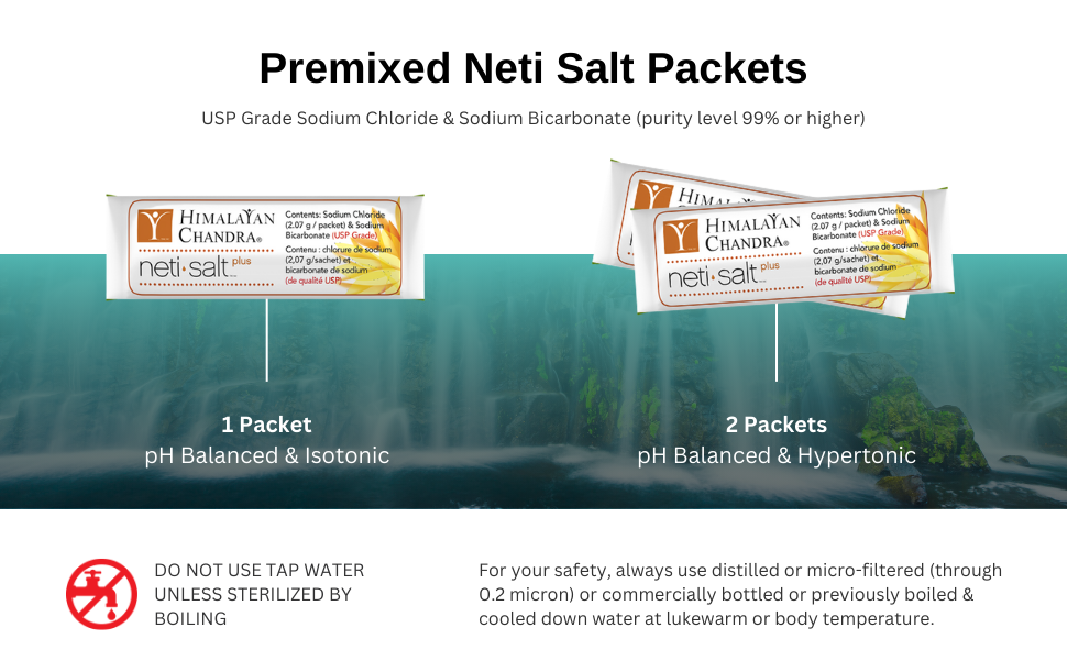 Premixed neti salt packets