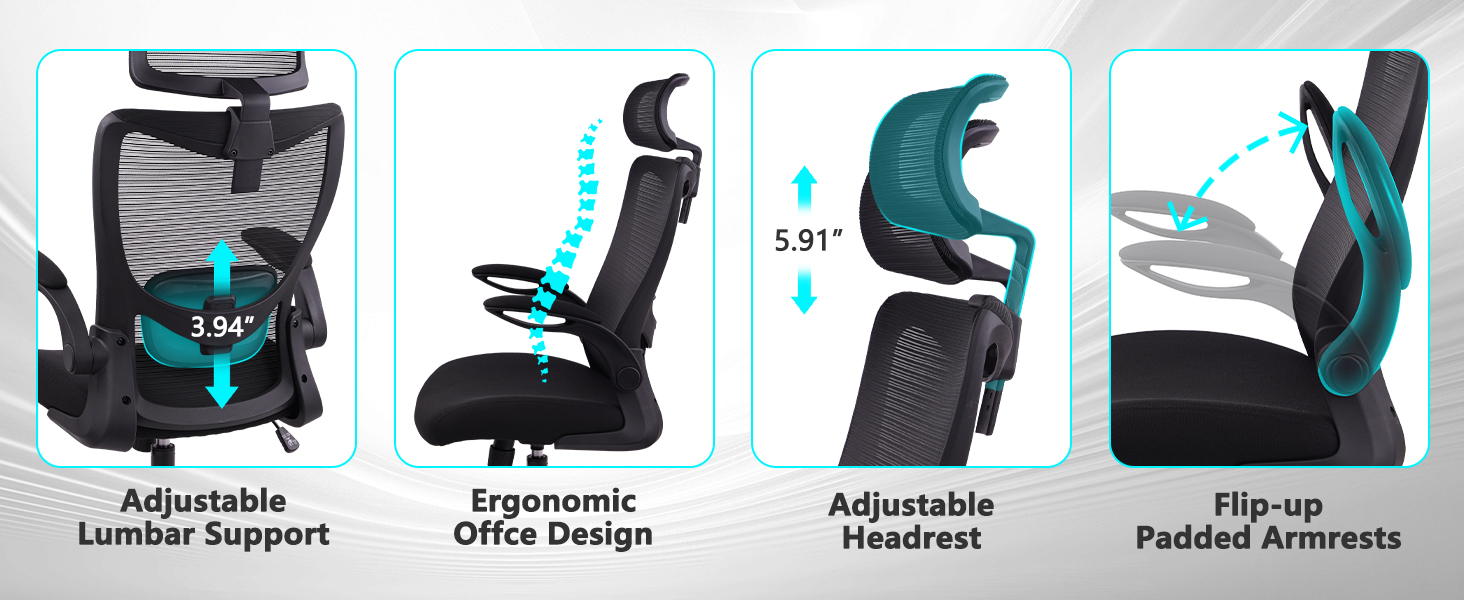 CLATINA Office Chair Ergonomic Mesh Desk Chair