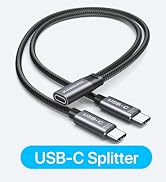 KiwiBird USB C Power Splitter USB C Y Splitter Charging Cable 1 Female 2 Male USBC Extension Comp...
