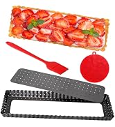 Quyimy Rectangle Tart Pan with Removable Bottom, 14 Inch Perforated Tart Quiche Pan Nonstick Pie ...