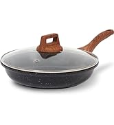 ESLITE LIFE Nonstick Ceramic Frying Pan Skillet with Lid, Non-Toxic Egg Omelette Kitchen Cooking ...