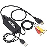 RCA to HDMI Converter, RCA to HDMI Cable, AV 3RCA CVBS Composite Audio Video to 1080P HDMI Adapte...