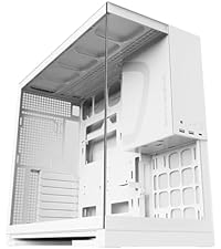 Geometric Future Model 3 Panoramic Tempered Glass Dual Chamber Micro-ATX Tower PC Case, 5 Pre-Instal...