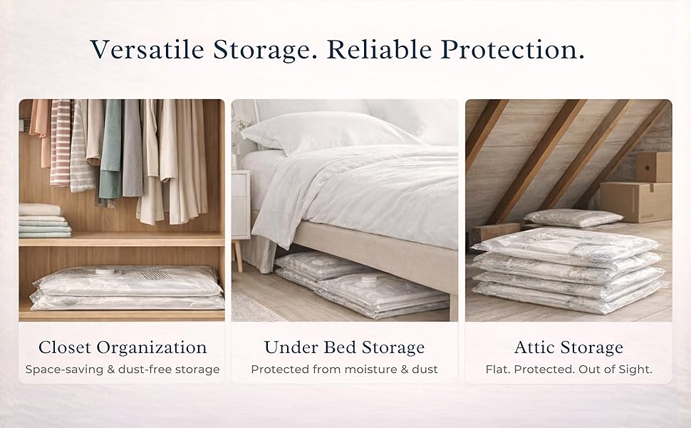 home organization and storage solution, vacuum seal bags for bedding and clothing