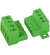 GINTOOYUN 5 Sets 4-Pole 5.08 mm Terminal, 2EDGRK Phoenix Connector 4 Pin with Screw Lock Plate Fi...