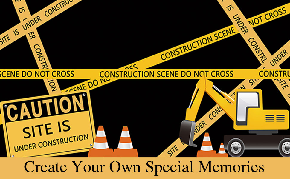 Under Construction Site Banner Backdrop for Boys Birthday Party Dump Truck Digger Zone Decoration