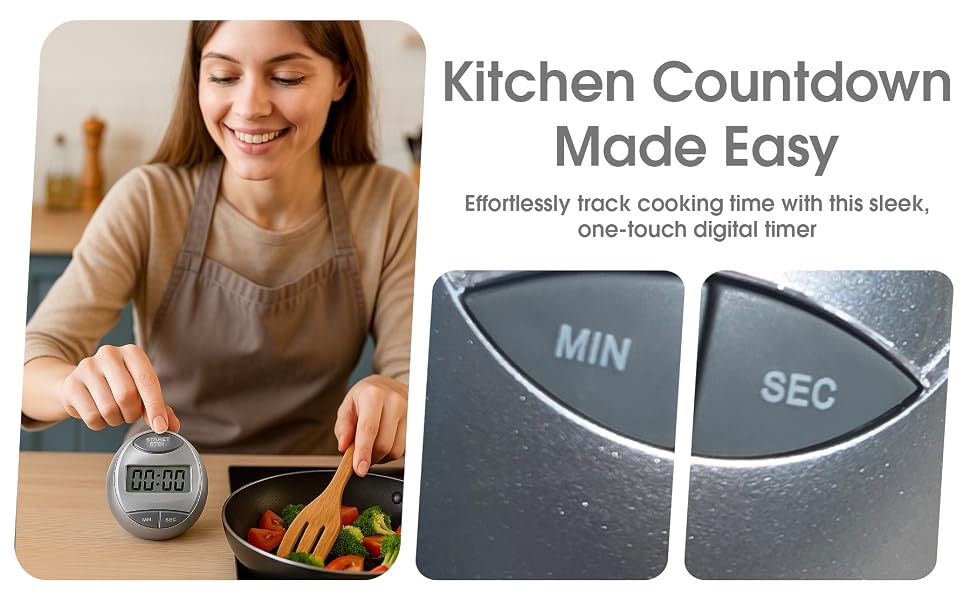 Silver Egg-Shaped Digital Timer – Stylish Porcelain Timer Look