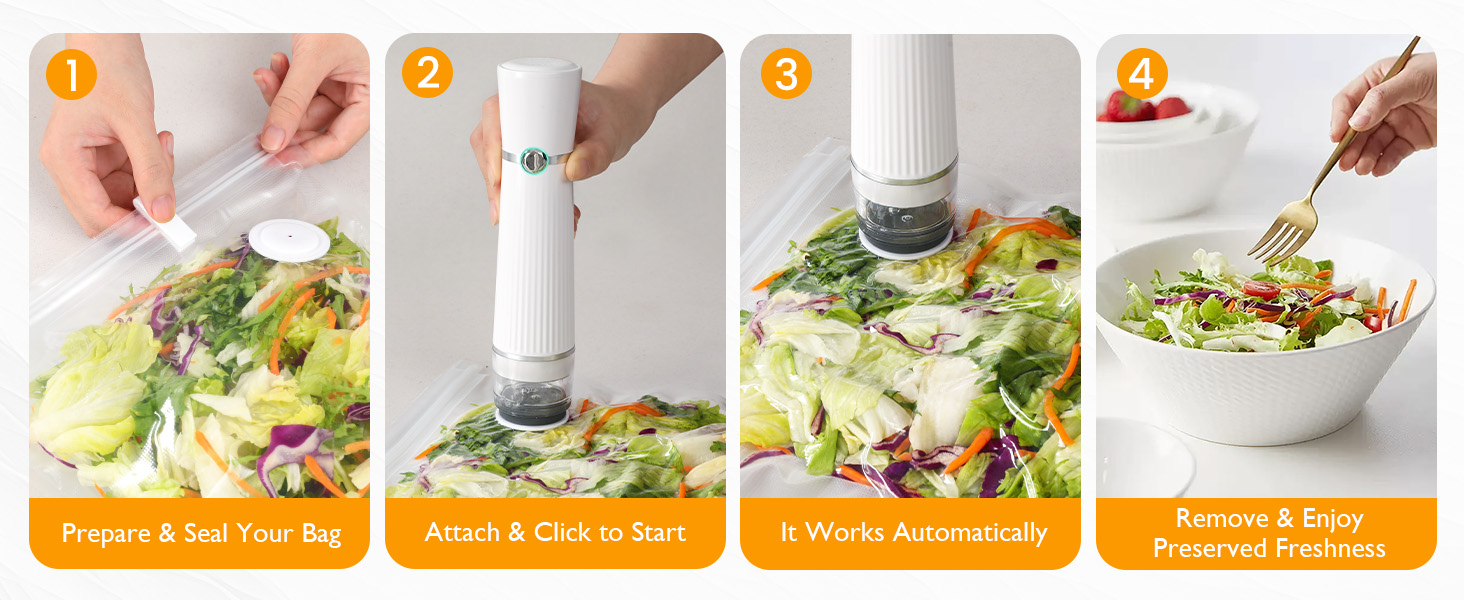 Sunvivi Portable Vacuum Sealer with Automatic Air Sealing Reusable Bags