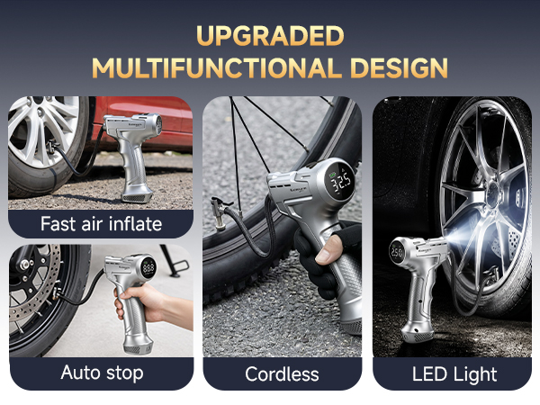 Tire Inflator Portable Air Compressor for Car, Motocycle, Bike Inflatables