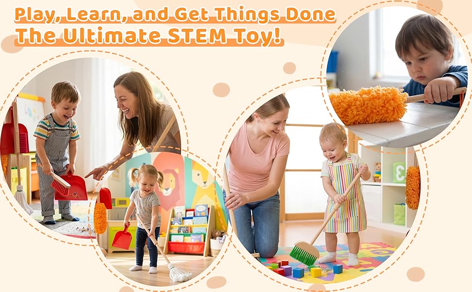 Wooden Detachable Kids Cleaning Set