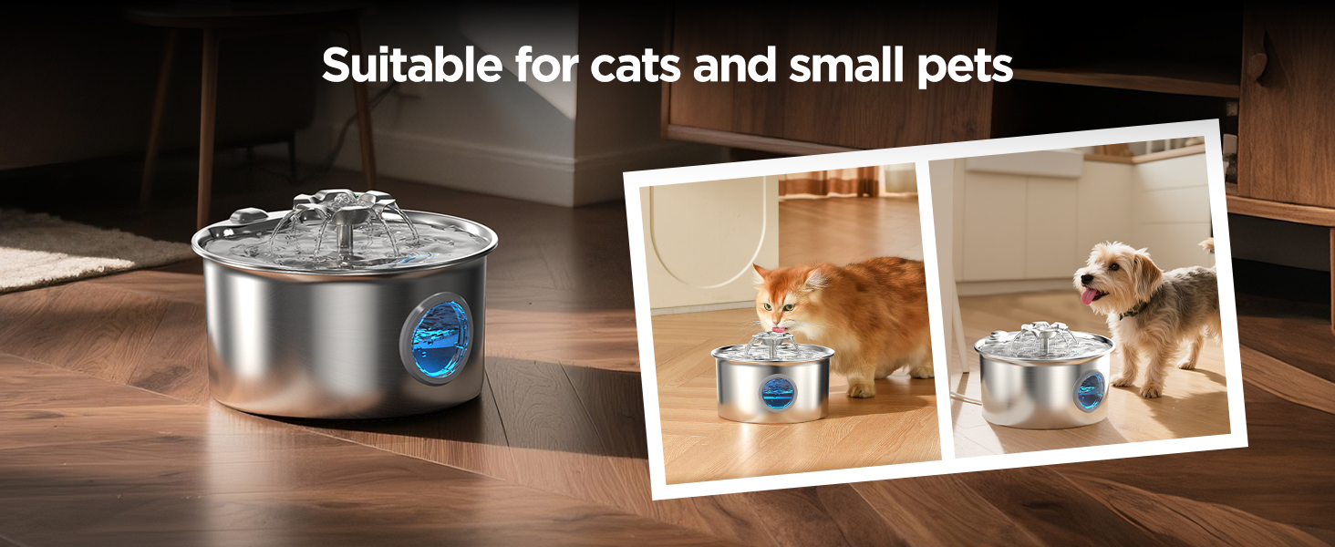 cat water fountain stainless steel