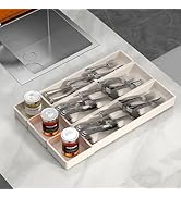MODRACKLY Silverware Drawer Organizer with Expandable Panel &amp; Removable Dividers – Fits 15.67" to...
