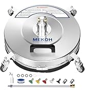 MEKOH 18" Pressure Washer Surface Cleaner 4500 PSI,4 Wheels Stainless Steel Power Washer Attachme...