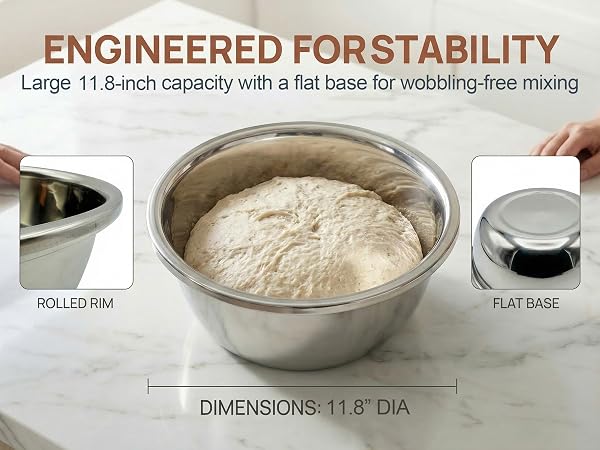 6 Quart Oversized Metal Bowls