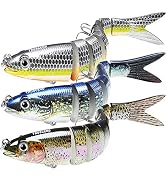 TRUSCEND Fishing Lures for Bass Trout Multi Jointed Swimbaits Slow Sinking Bionic Swimming Lures ...