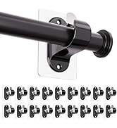 18-Pack No Hole Curtain Rod Brackets Hangers, Self Adhesive Curtain Rod Holders, No Drilling, No ...