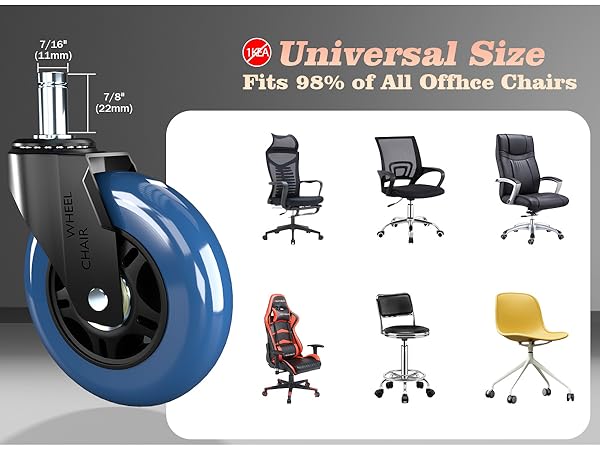office chair wheels blue