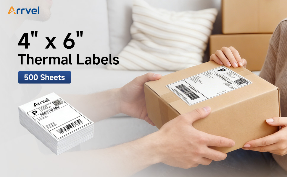 4x6 thermal shipping labels for small business packaging and professional warehouse mailers