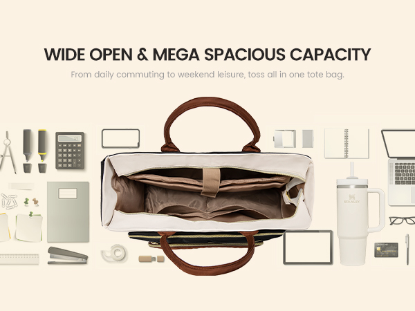 LOVEVOOK Teacher Laptop Tote Bag for Women Nurse Work With Large Cup Holder Computer Purses