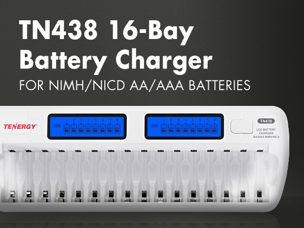 Tenergy TN438 16 bay battery charger for nimh and Nicd AA and AAA batteries