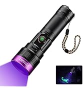 20W 365nm UV Flashlight Rechargeable Black Light Flashlight High Power UV Light for Pet Urine Det...