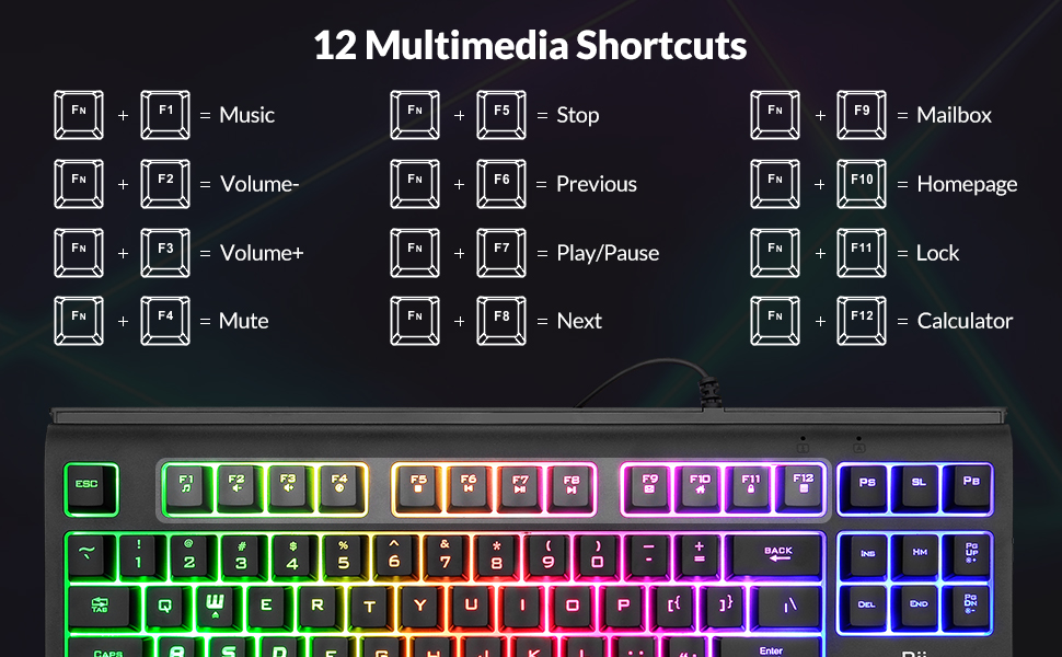 Gaming Keyboard,87-Keys RGB Backlit Compact Keyboard,Silent Computer Keyboard,USB Wired Keyboard