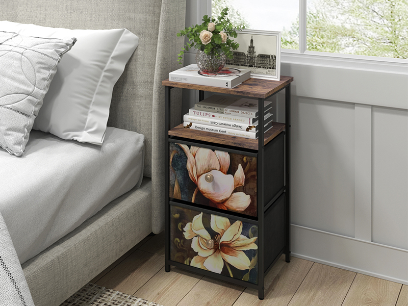Nightstands Set of 2 with Charging Station